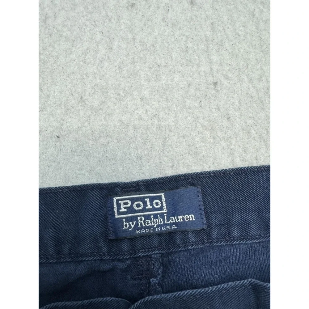 Vintage Polo Ralph Lauren Pants Mens 35x30* Blue Pleated Chino USA Relaxed Fit